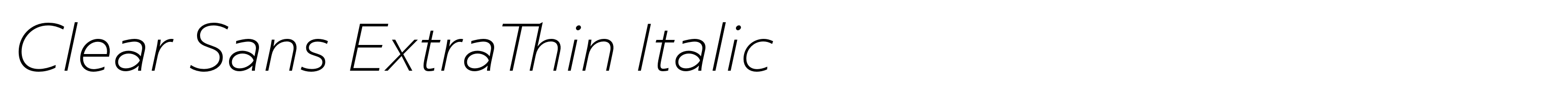 Clear Sans ExtraThin Italic